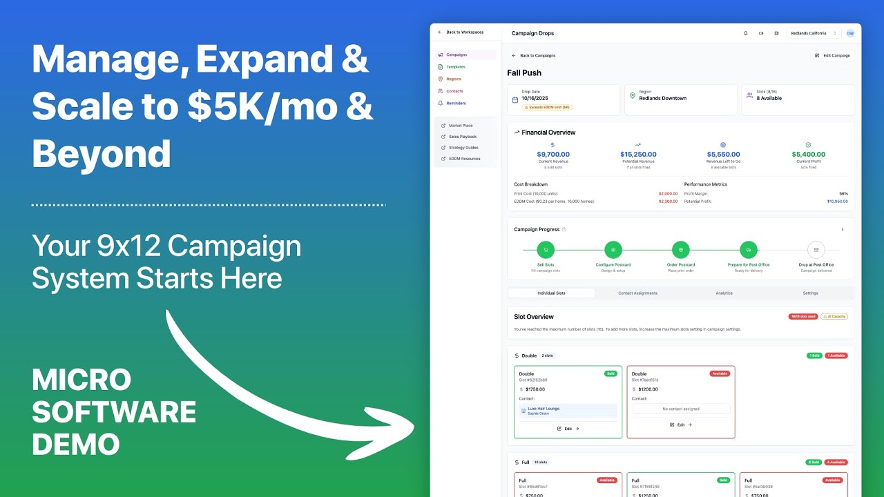 How to Manage and Scale 9x12 Postcard Campaigns (EDDM Co-Op Ad System Demo)