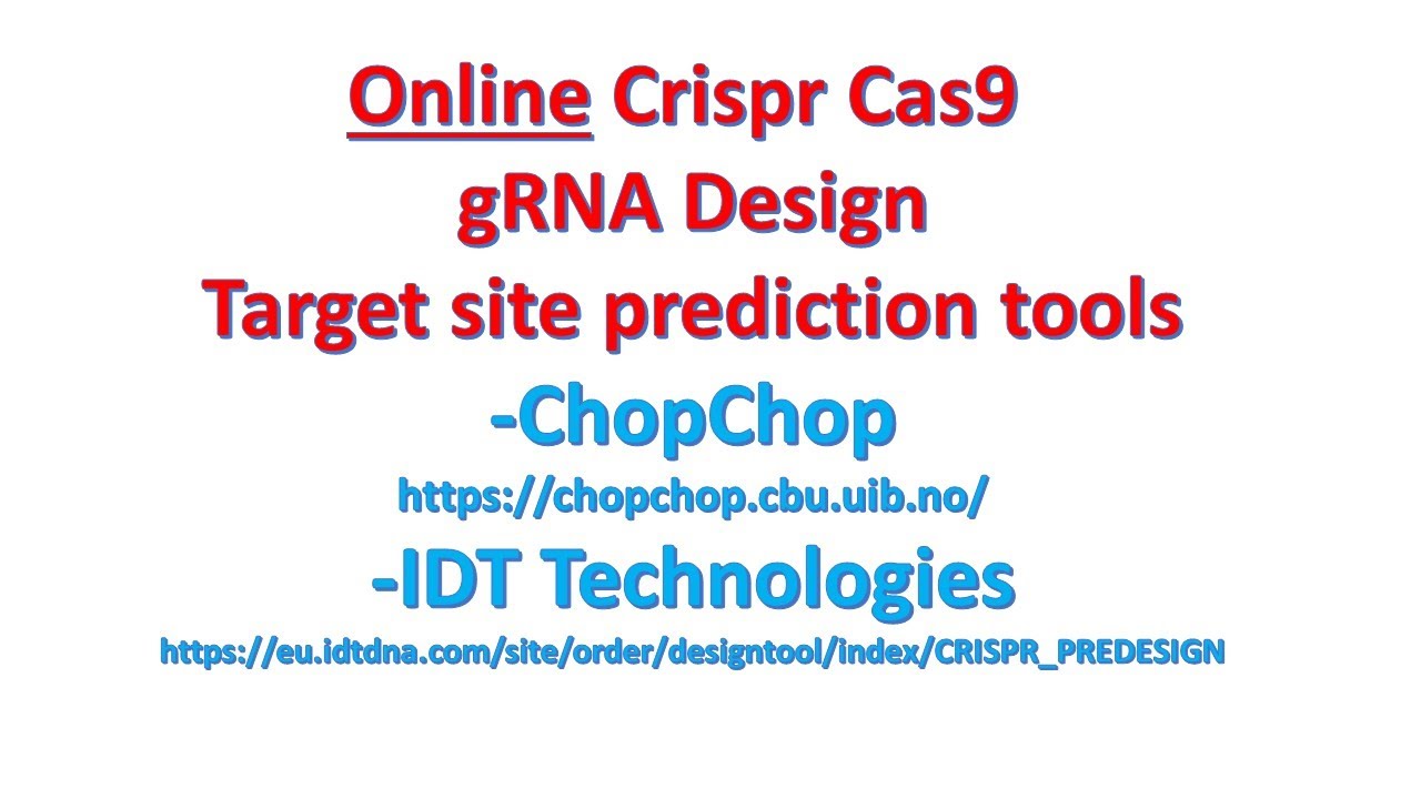 Online Crispr Cas9 gRNA design Target site prediction tools explained | ChopChop | IDT Technologies|