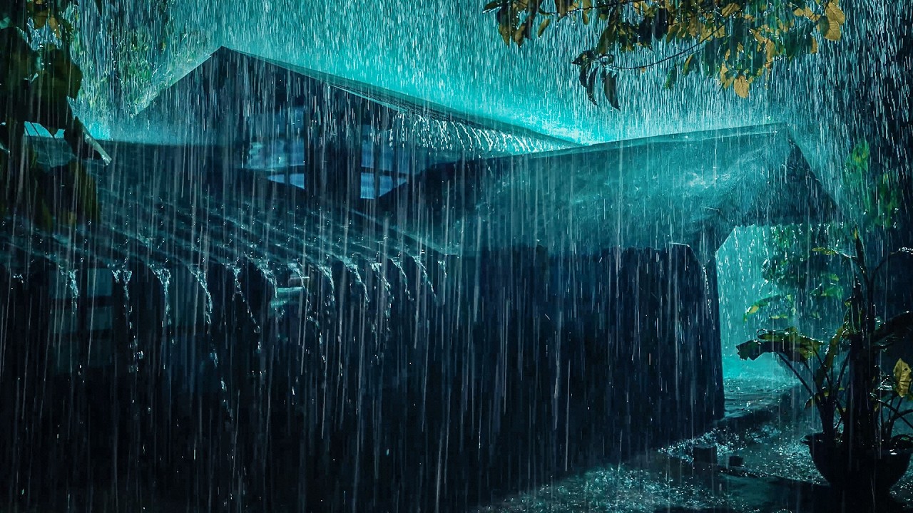 🎧Listen in 3 Minutes To Fall Asleep Fast | Refreshing Heavy Rain on Tin Roof & Loud Thunder at Night