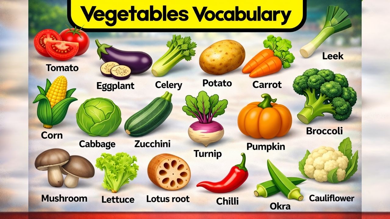 🥕📚 Learn Vegetables Names in English — Fast & Easy