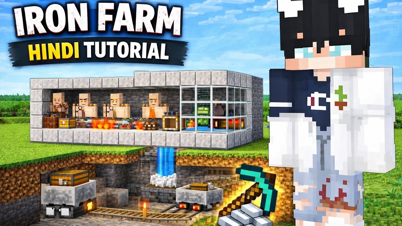🔥Automatic Iron Farm + Underground Transport System 😍 | Minecraft Survival Series #14