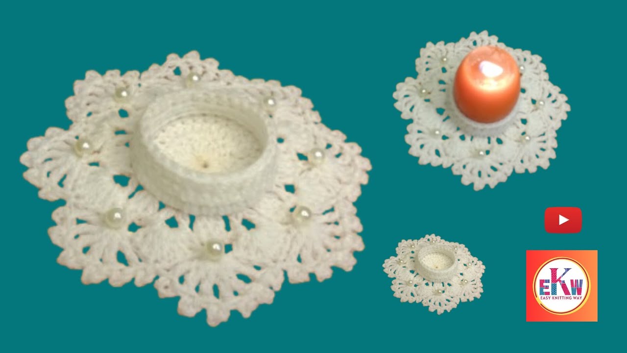⚡💯Wow 😍Crochet CandleHolder Tealight ll 🔥 কুশিকাটার মোমবাতি স্ট্যান্ড 💯⚡