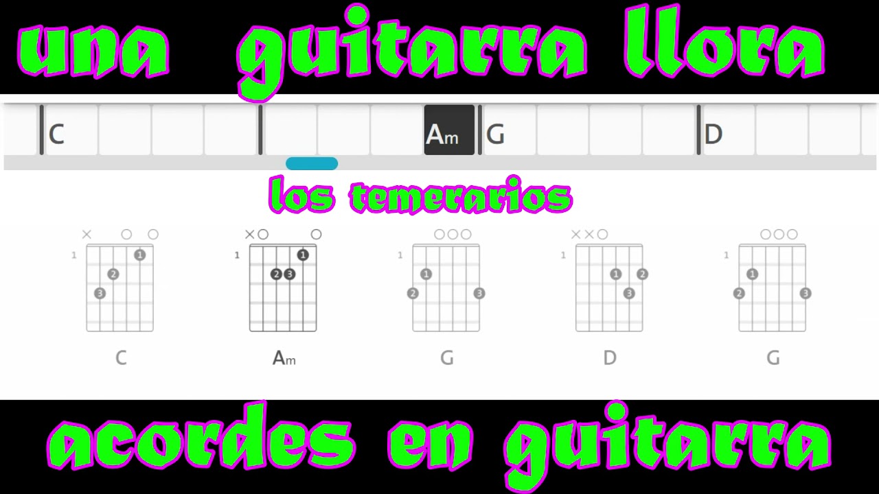 una  guitarra  llora  los  temerarios   tutorial en  guitarra