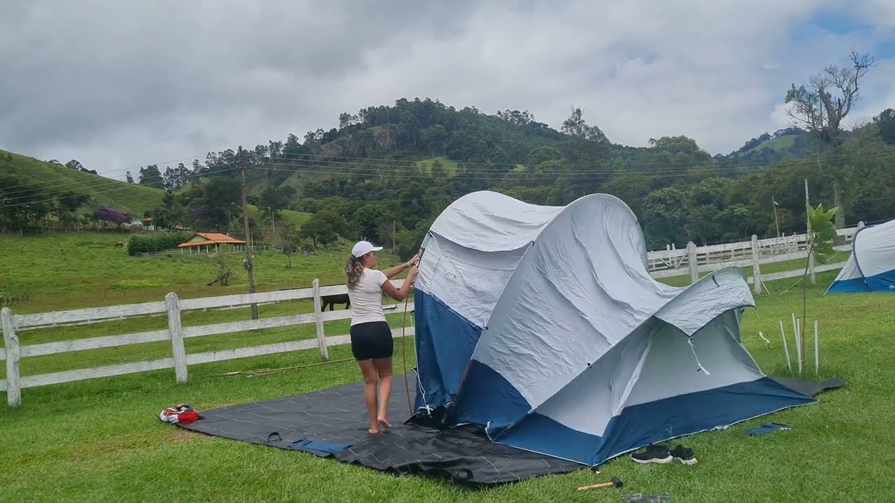 Montando pela primeira vez nossa barraca Quechua Arpenaz 4.1 Fresh & Black