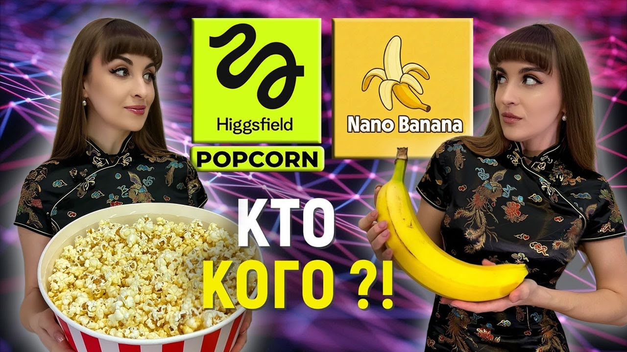 HIGGSFIELD POPCORN (новинка) против NANO BANANA ❗ 7 тестовых заданий + обзор + туториалы
