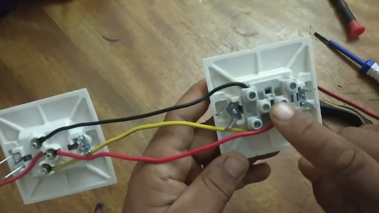 تركيب مفتاح ذهاب اياب   - câblage interrupteur va et vient double et simple avec deux lampes -