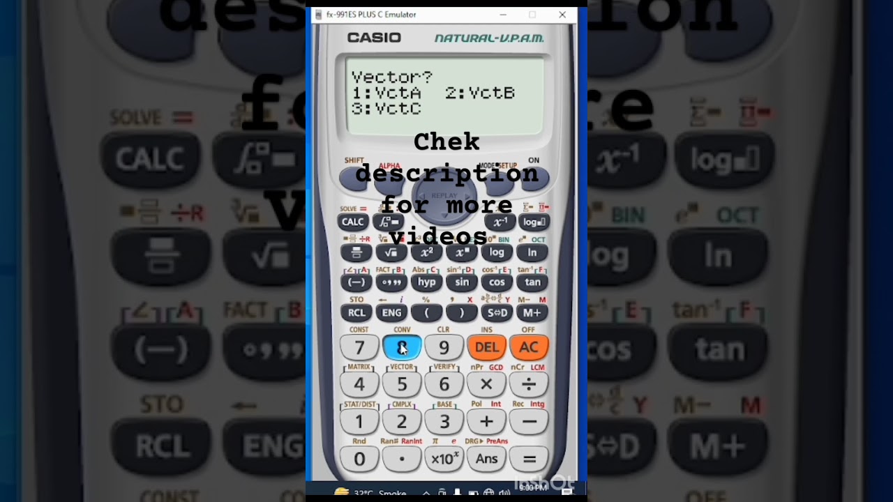 How to write vector in calculator #calculator #mathematics #mathtool #scientificcalculator