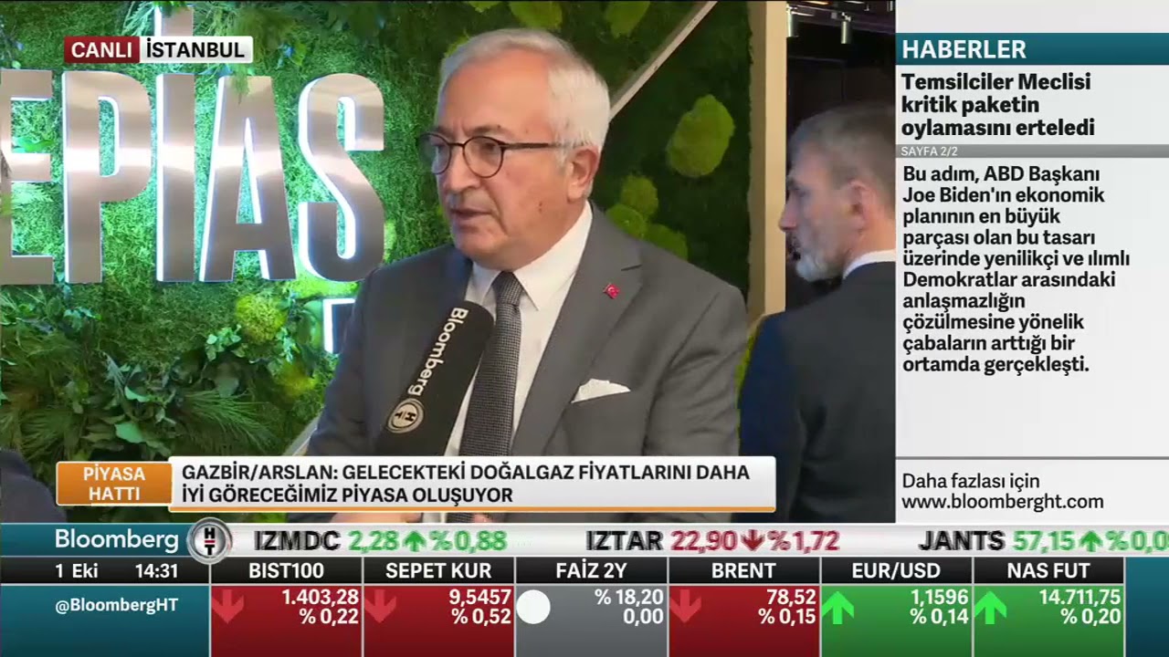 GAZBİR Başkanı ve Aksa Doğalgaz CEO'su Yaşar Arslan Bloomberght kanalında röportaj verdi.