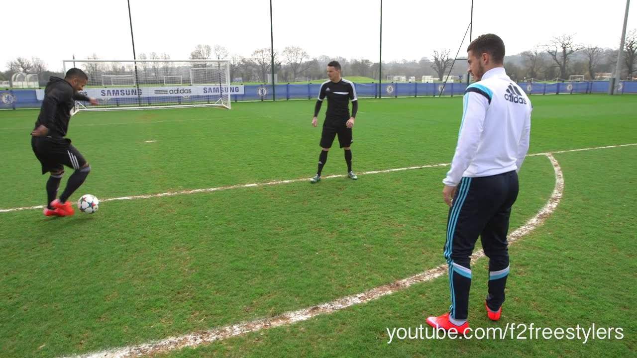 Eden Hazard Spectacular Crossbar Shot! PFA Player of the Year 2015!