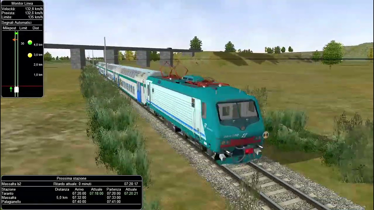 Train Simulator - Scenario Puglia 2 - Tratta Taranto - Bari,  Ferma in Tutte le Stazioni.