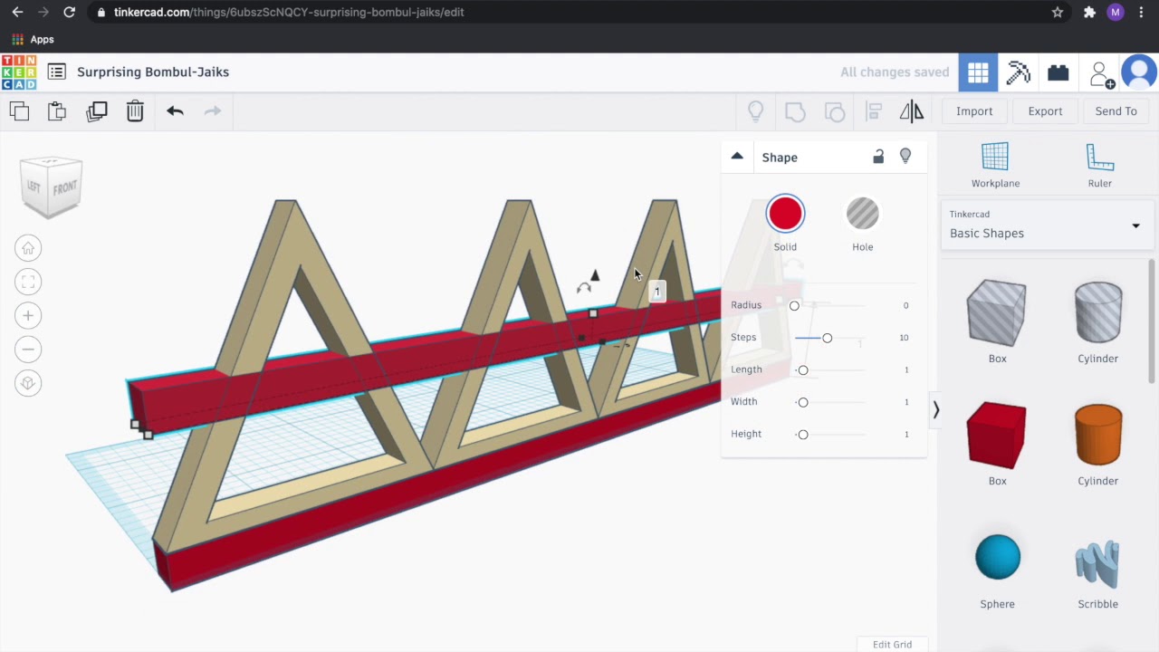 Truss Bridge TinkerCAD