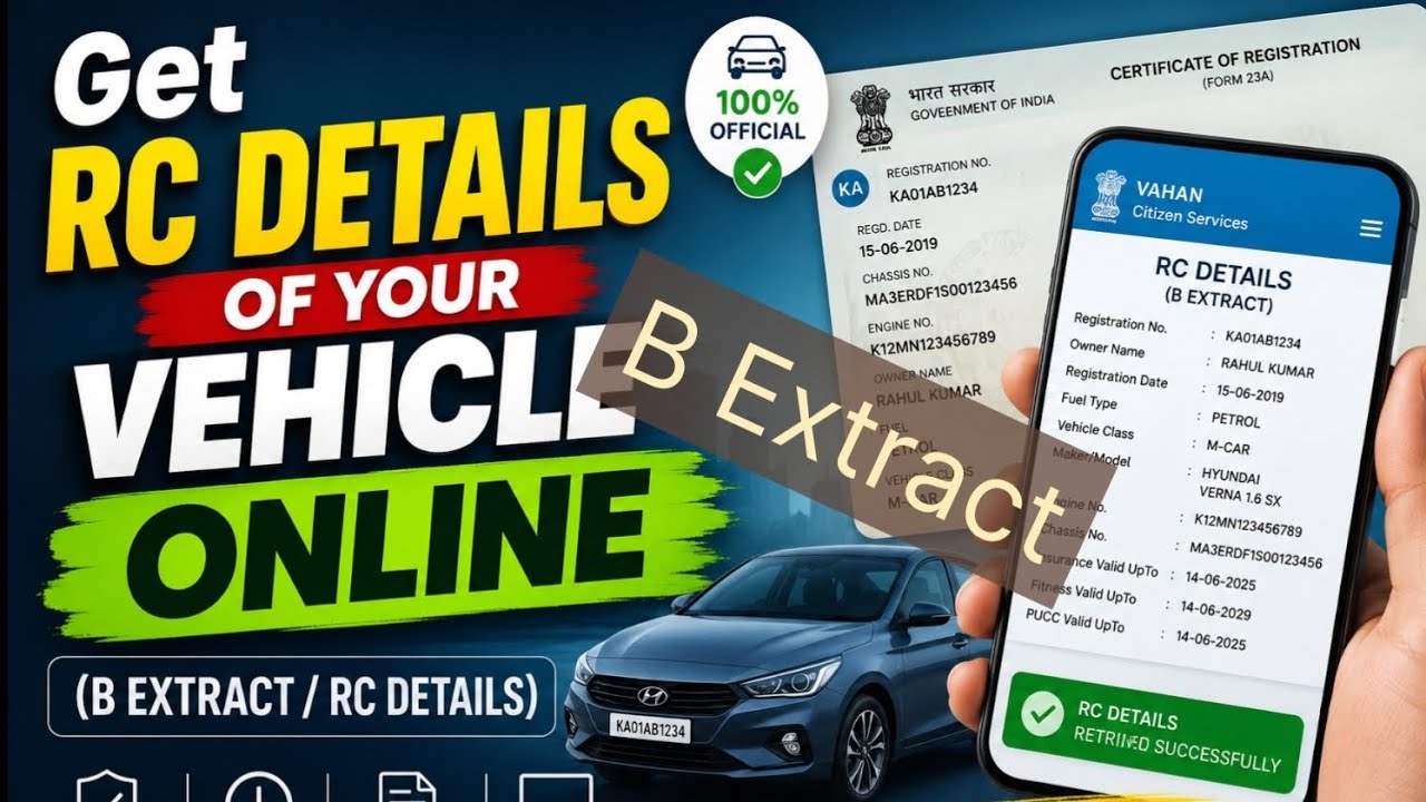 How to get RC details online | How to download B extract document online #rcdocument #bextract #rto