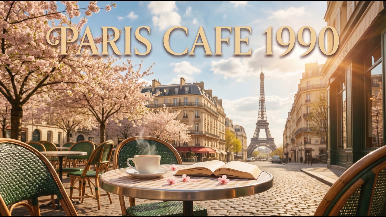 Paris Café 1990 ☕ Smooth Jazz & Lofi Spring Vibes | Romantic Paris Ambience