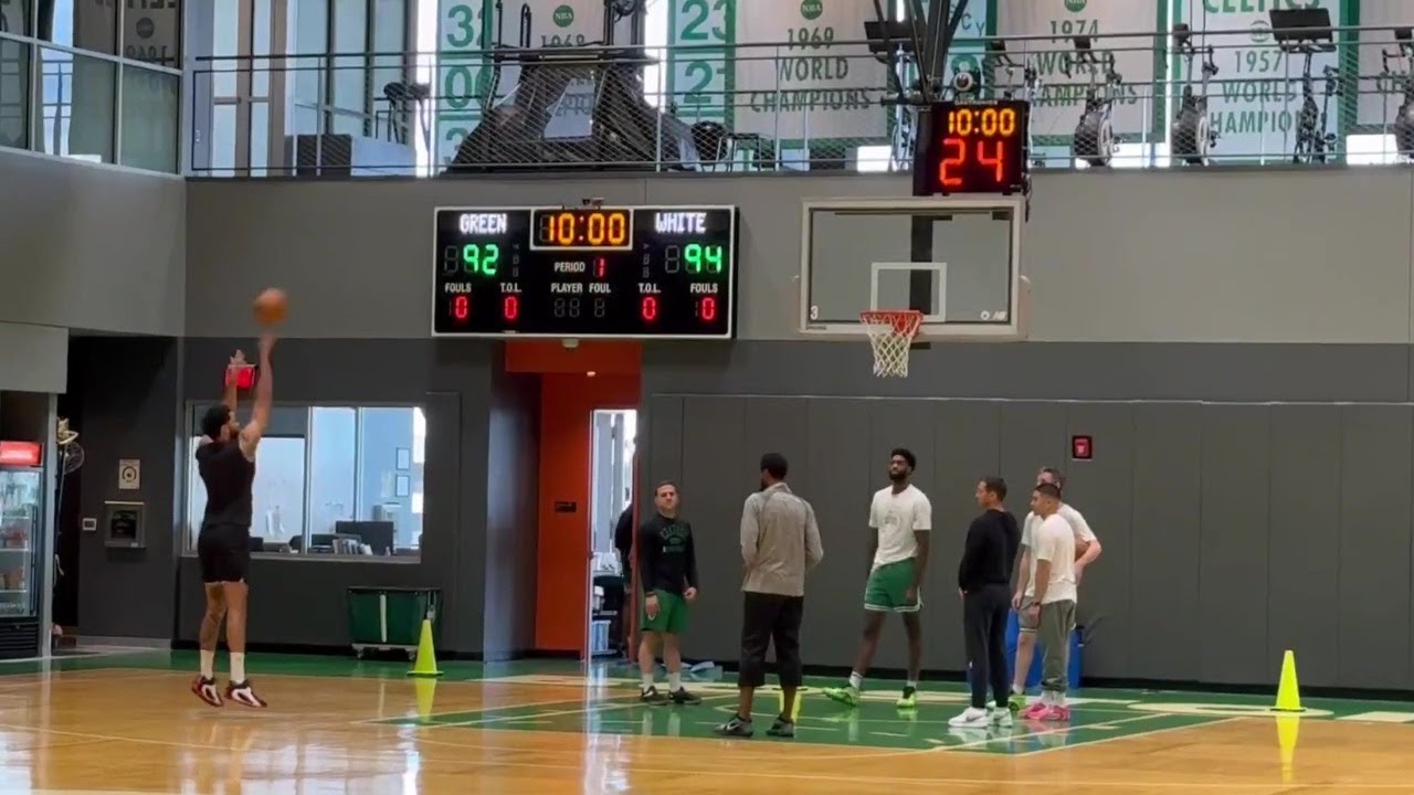 WATCH- JAYSON TATUM STARTED SHOOTING BASKETS AFTER HIS REHAB WORKOUTS IN TODAY CELTICS POST PRACTICE