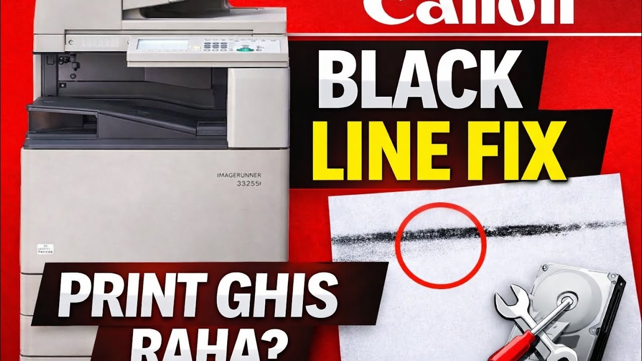 Canon 3325i Black Line Problem Fix | Print Ghis Raha Hai? Complete Solution (Hindi)
