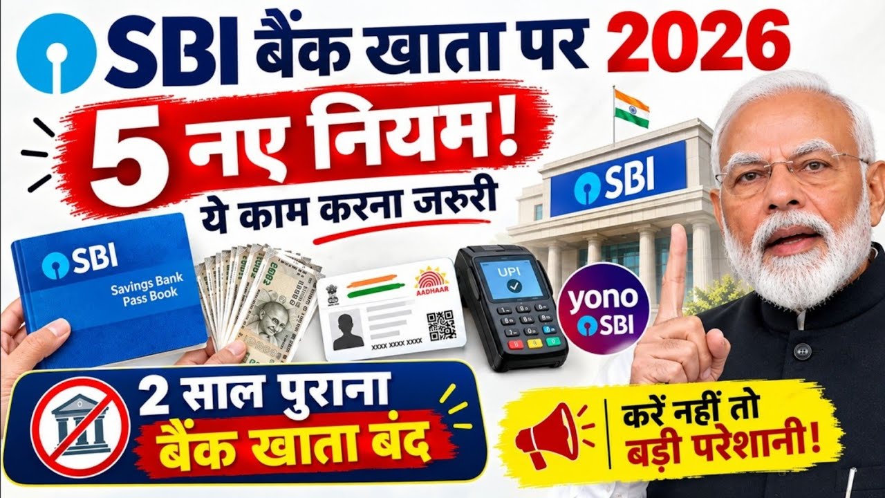 SBI बैंक खाता 5 नए नियम लागू 2026 | sbi bank new update 2026 | sbi new update today|sbi zero balance