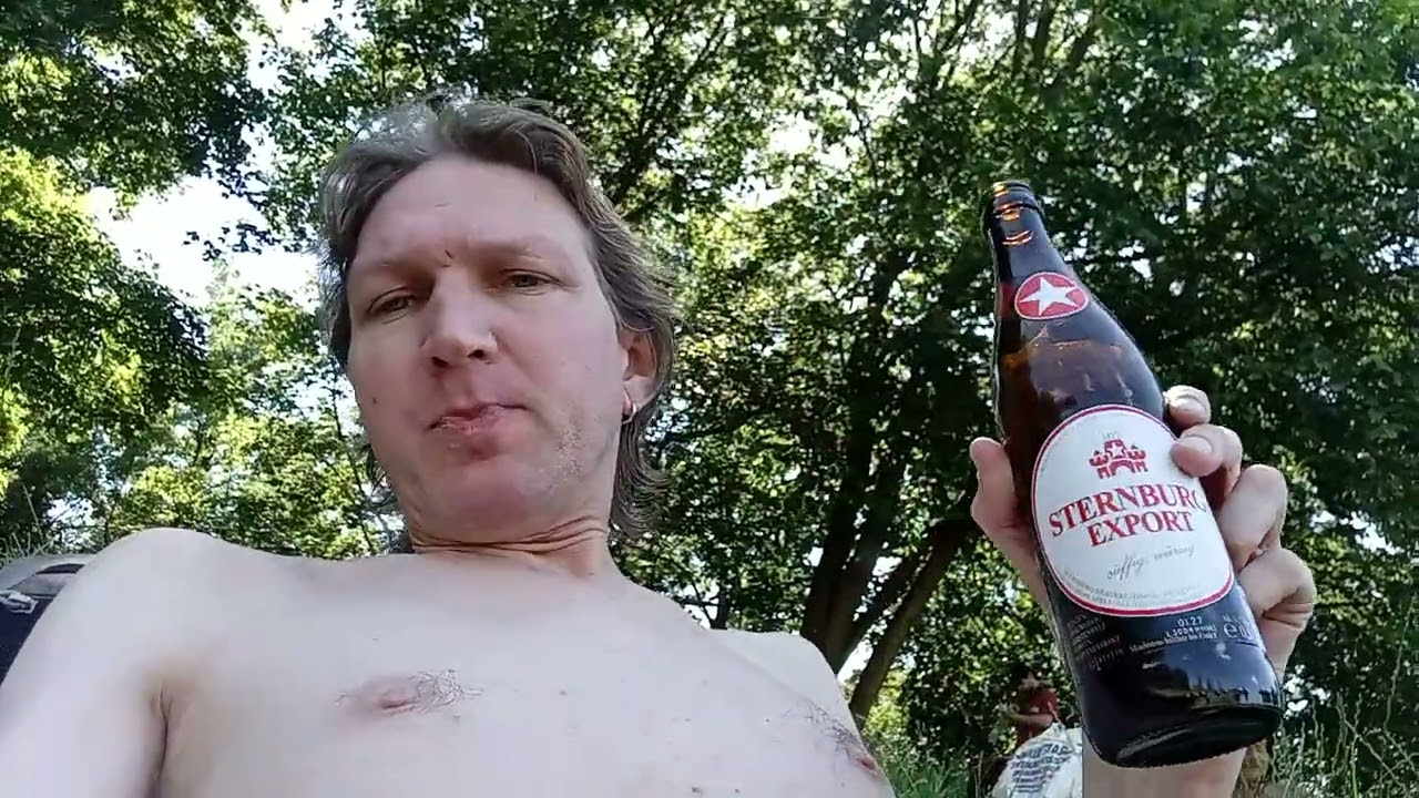 Having A Beer At Halensee Nudist Park Naked Park - Berlin - Germany - June 2026