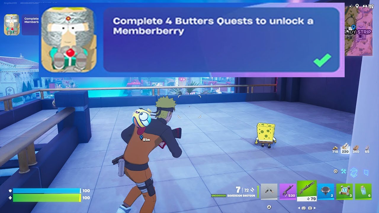 How to EASILY Complete 4 Butters Quests to unlock a Memberberry in Fortnite locations Quest!
