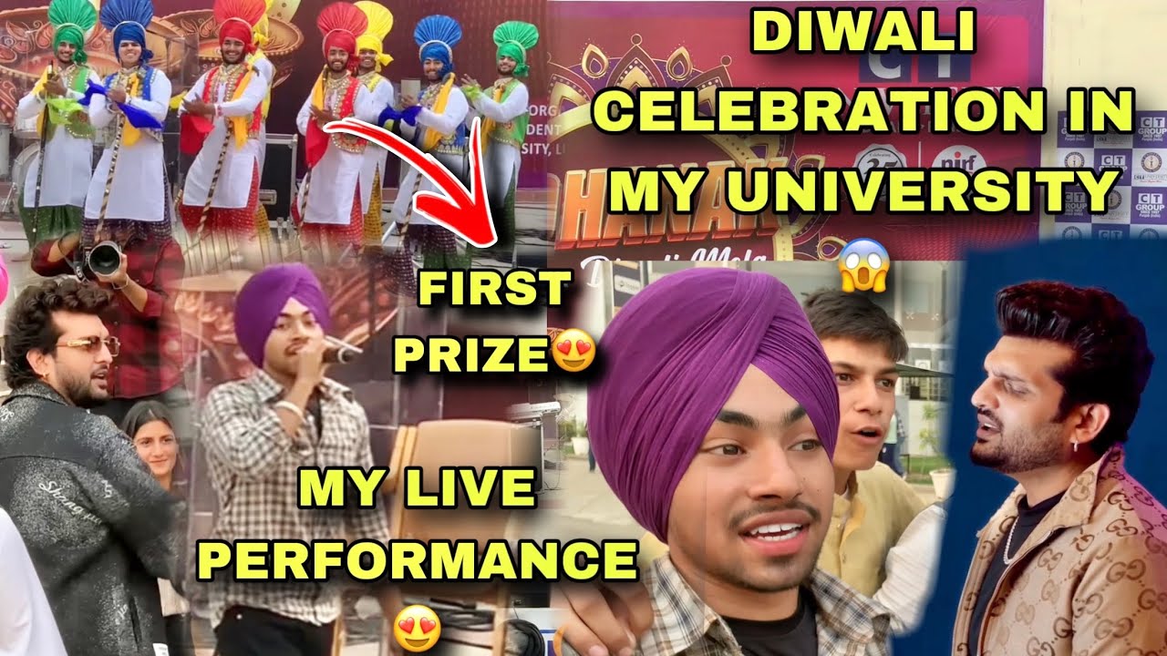 BHANGRA FIRST PRIZE😱? IN COLLEGE DIWALI FUNCTION😍SINGING A SONG FRONT OF SINGER😳