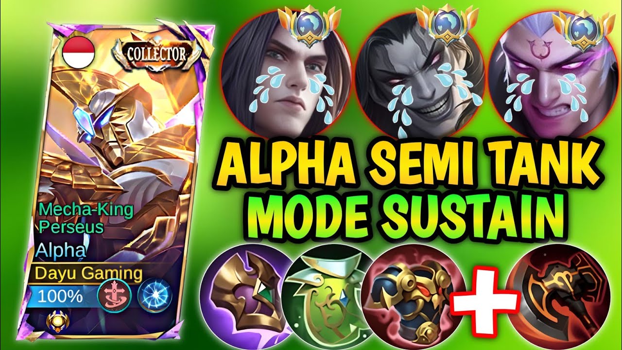 ALPHA SOLO RANK MODE SEMI TANK LAWAN PHOVEUS DI EXP LANE‼️GAMEPLAY ALPHA TERBARU‼️Mobile Legends