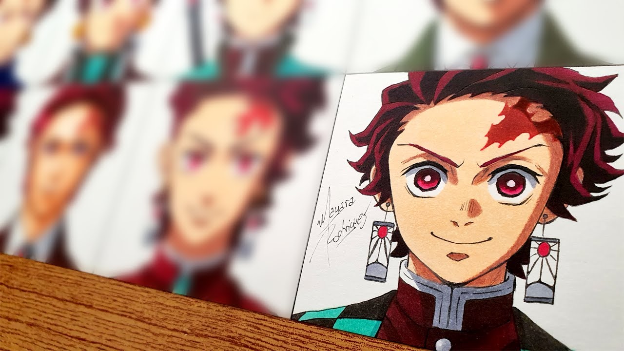 Drawing TANJIRO as 12 different ANIMES CHARACTERS
