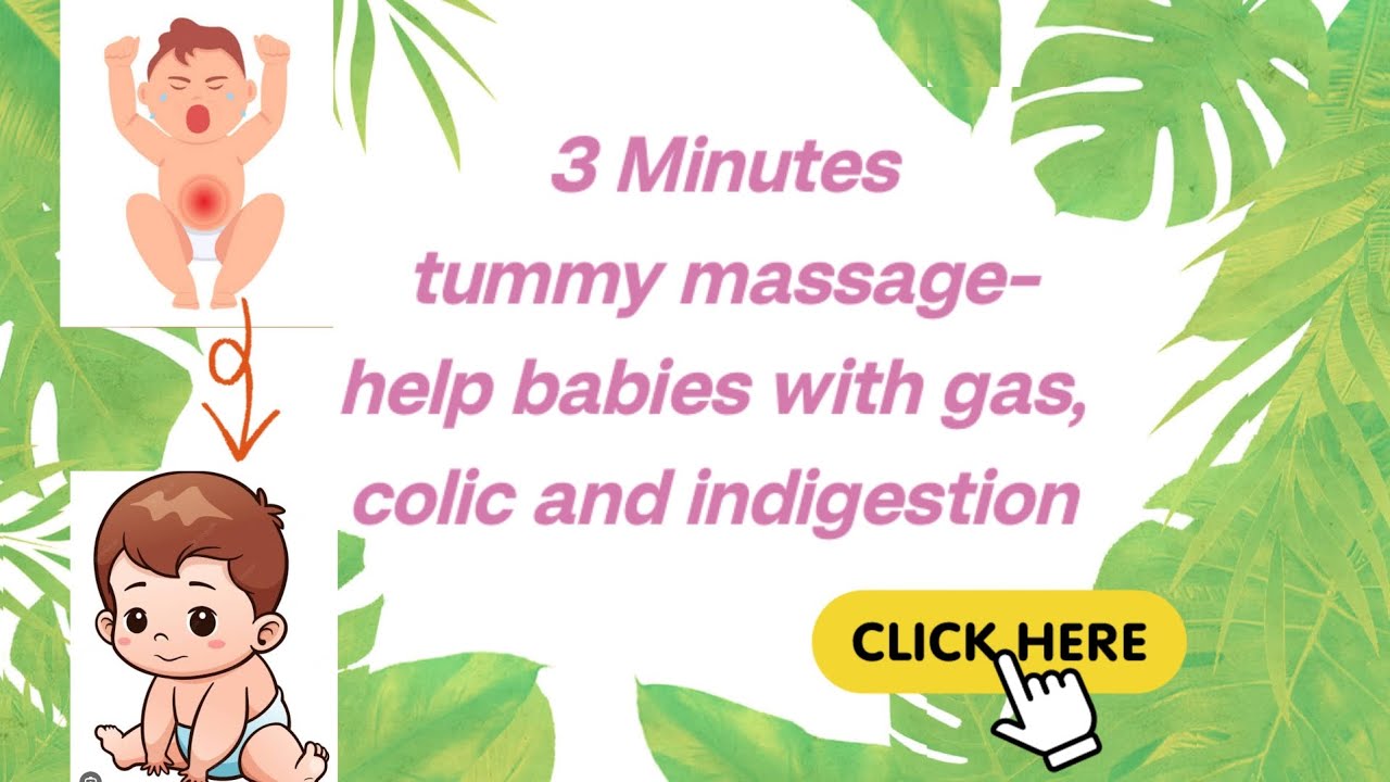 Quick relief new born baby tummy massage for colic, gas and indigestion: 3 minutes with real baby!