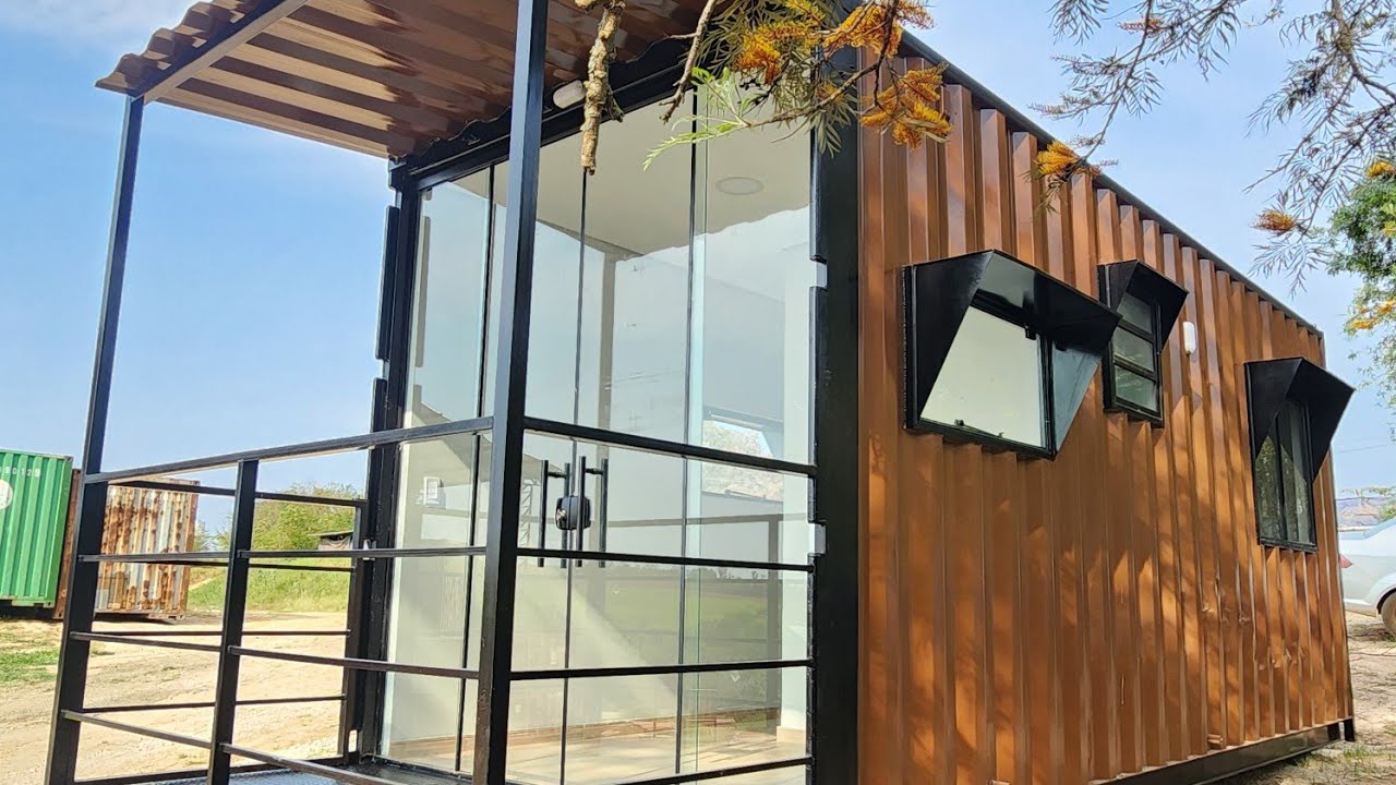 Kitnet container de 15m2 com varanda! Projeto diferenciado! 🌿♻️🏡Azul Containers