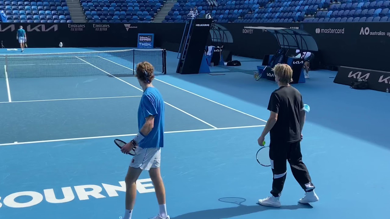 Andrey Rublev & Casper Ruud Practice Together 08/01/22