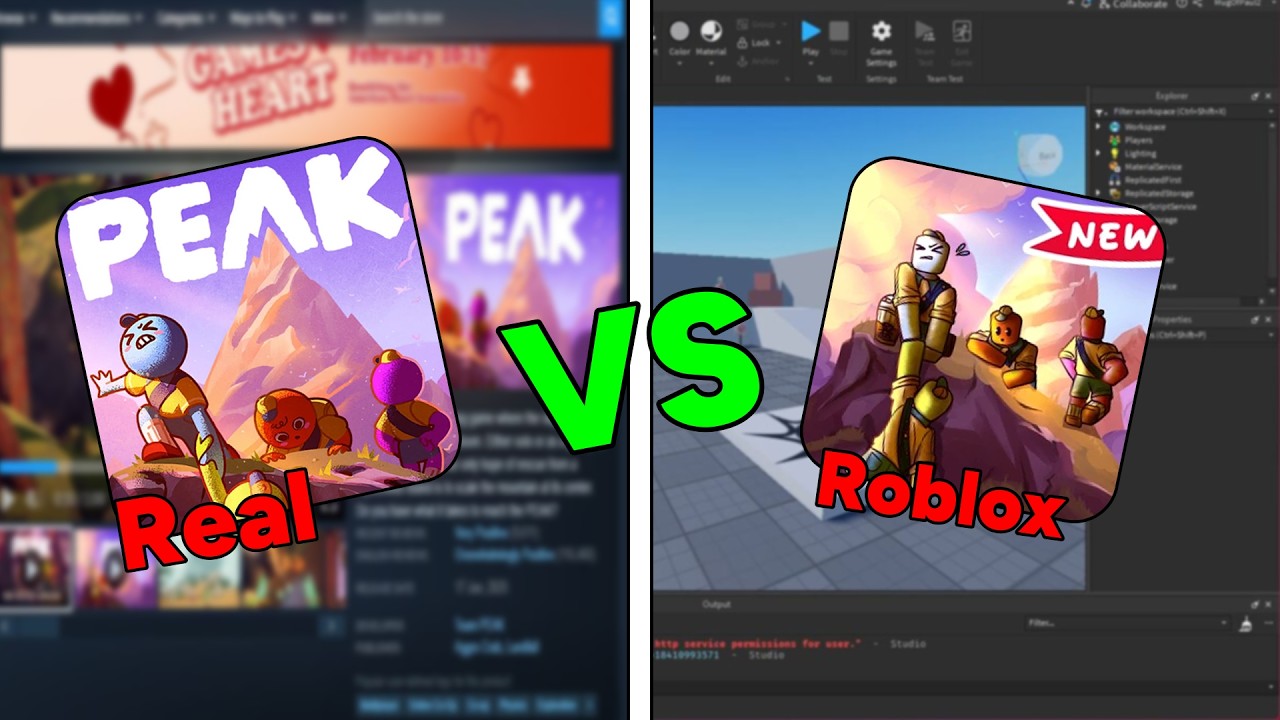 Original games VS Roblox copy