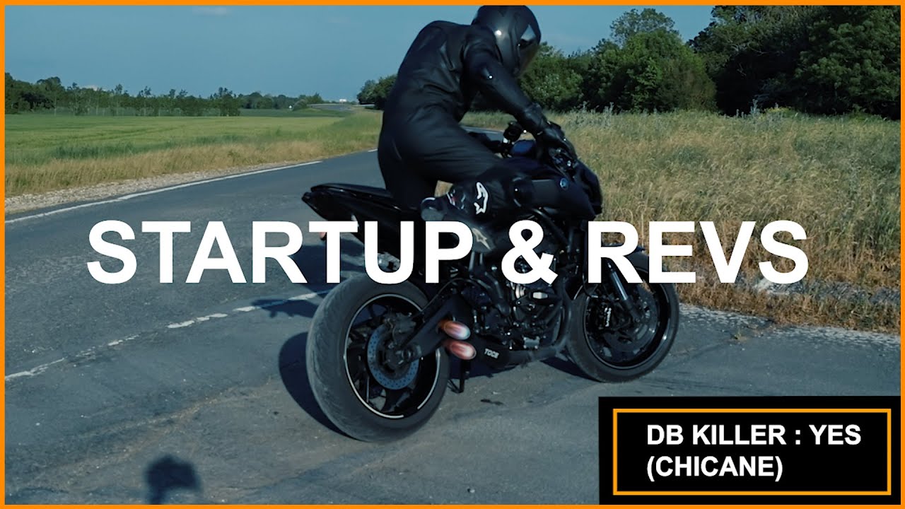 FZ-07 \ TOCE Performance full exhaust sound \ Startup, revs, flybys \ dB killer check \ Quickshifter