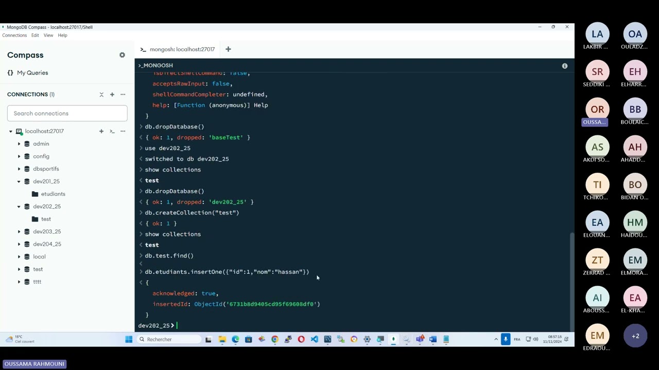 introductions aux commandes mongosh sur mongodb 8