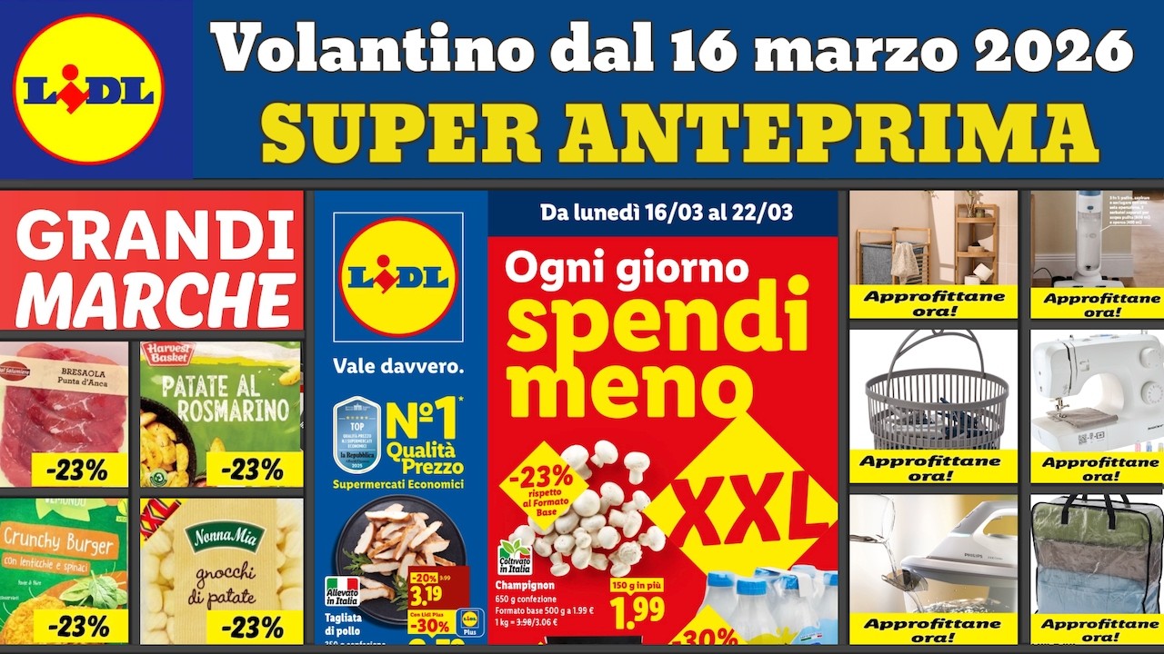 volantino LIDL dal 16 marzo 2026 ✅ Grandi formati XXL #anteprima 🔥 Offerte casa cucina SilverCrest