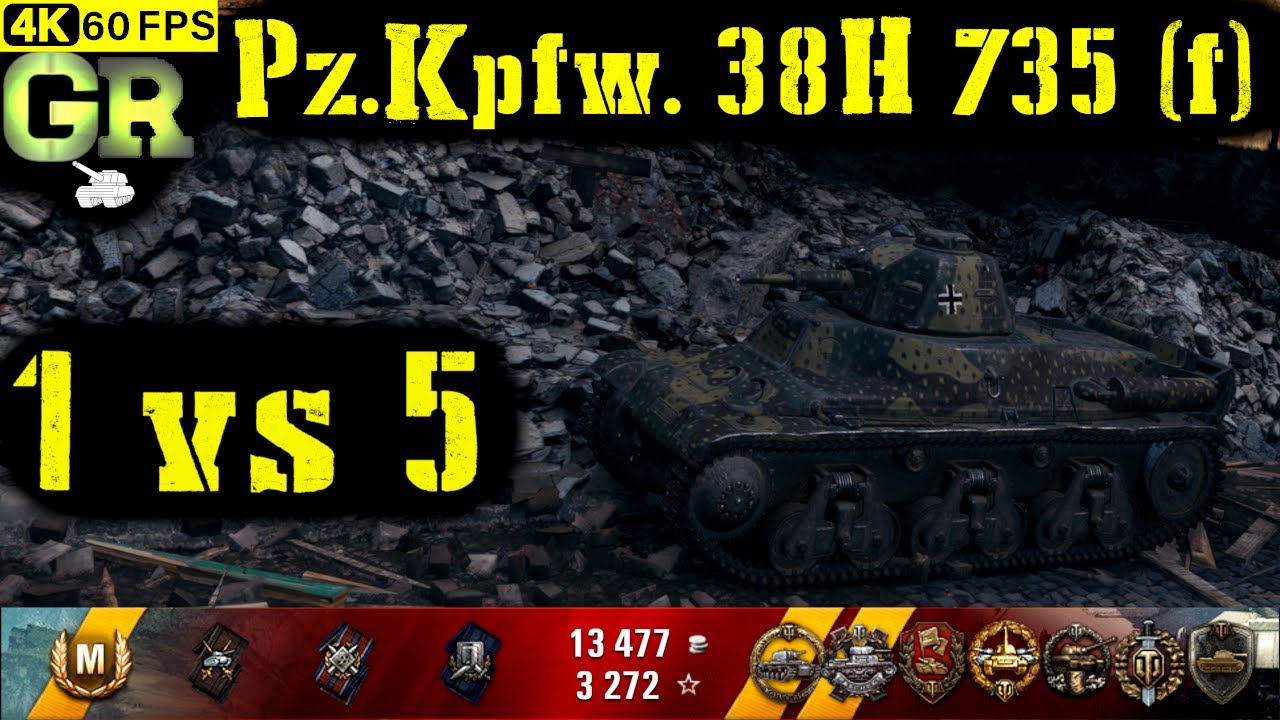 World of Tanks Pz.Kpfw. 38H 735 (f) Replay - 9 Kills 1.1K DMG(Patch 1.4.1)