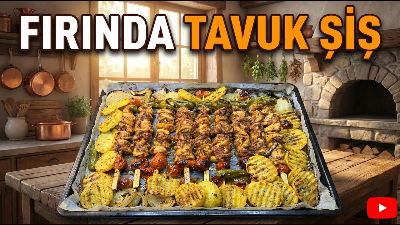 Fırında Dışı Nar Gibi Kızarmış İçi Yumuşacık Tavuk Şiş | Nasıl Yapılır?