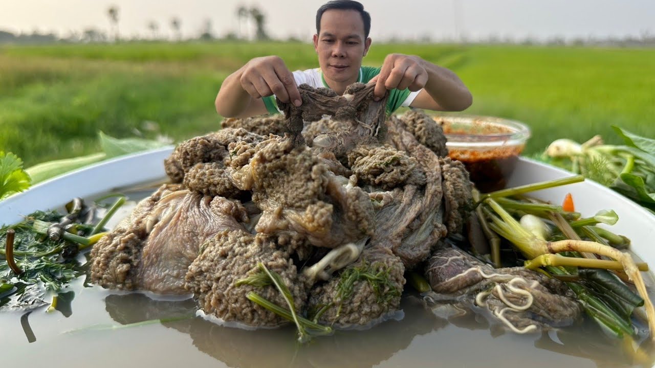 แกงอ่อมน้องงัวมาอีกแล้ว รากกล้วยยาวๆไข่สาใหญ่ๆ|ฮ่องป่ง Hongpong Channel