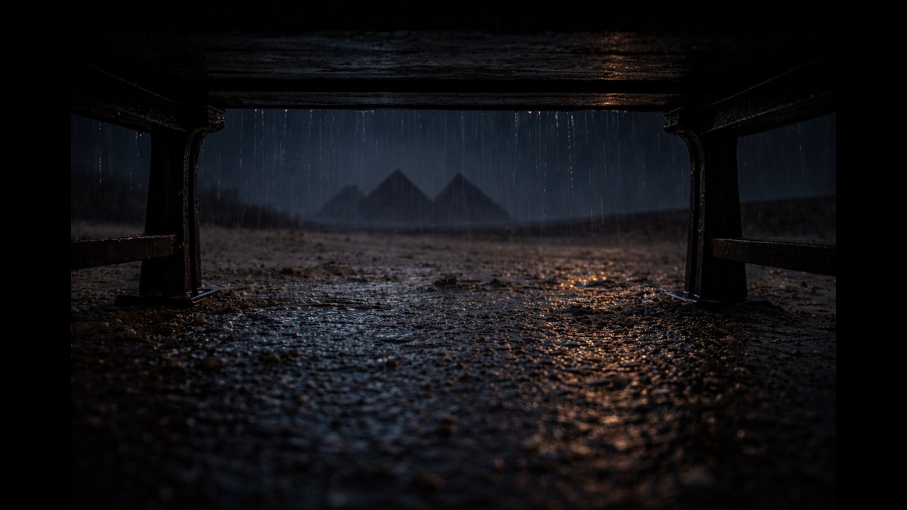 10 Hours of Heavy Rain at the Egyptian Pyramids 🌧️ Dark Night Rain Sounds for Deep Sleep