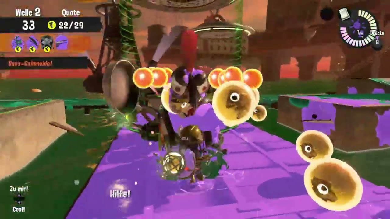 Splatoon 3, Salmon Run, Challenge, Sastrugi, 66 Golden Scales so far.