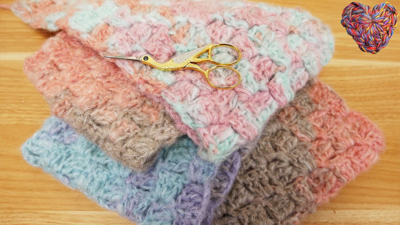 Häkeln | Winter Schal im C2C Muster | Kuschelschal