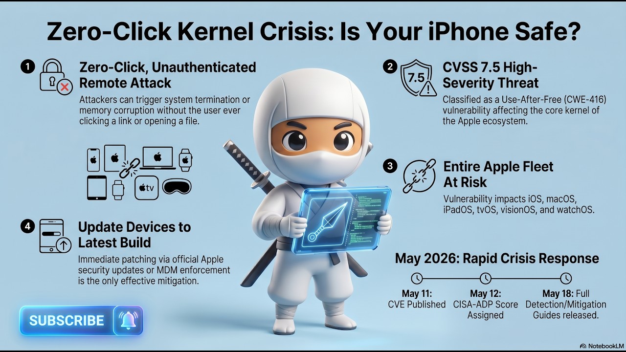 Zero-Click Kernel Crisis: Unauthenticated Hackers Can Terminate Your iPhone #cybersecurity