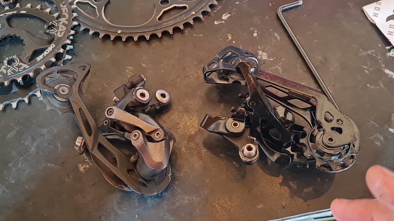 Porque um câmbio shimano de 11v (10,12v) não pode ser usado no lugar de um de 9v (8,7v)