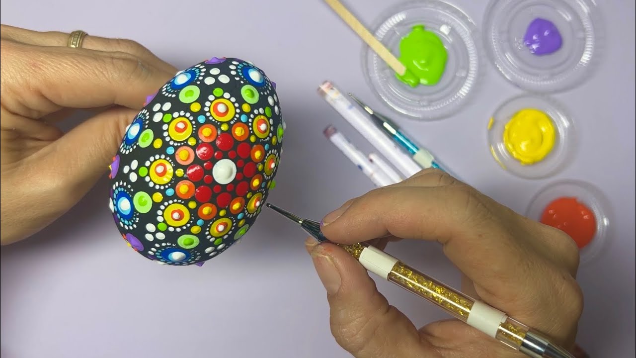 🐇🪺🐣Dot Mandala Easter Egg Art! Beginner or Not just try it!!🔥😜