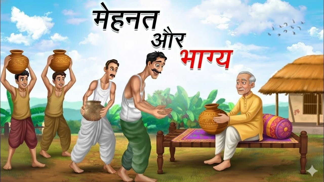 मेहनत और भाग्य ! MEHNAT AUR BHAGYA | MORAL STORIES | CARTOON  STORIES