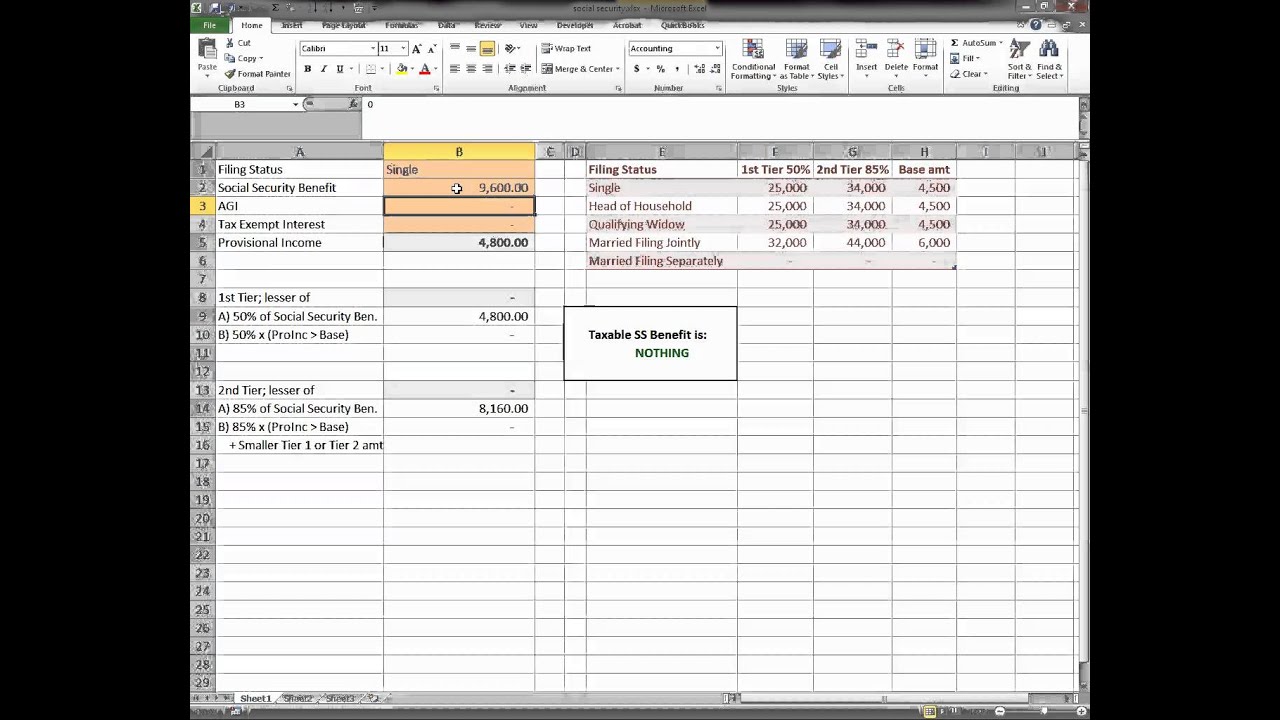 Taxable Social Security Benefits calculation, Inclusion of SS benefit