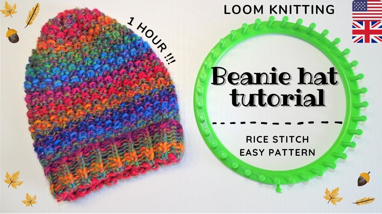 How to make a beanie hat with rice stitch