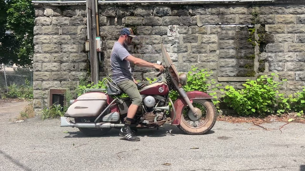 1957 FLH Panhead Vintage Harley Start Up