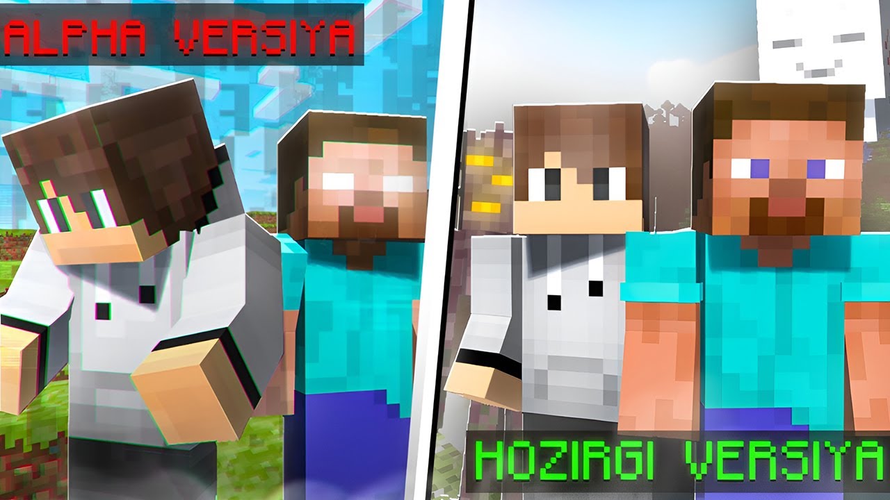 🔥 Minecraftning ENG ESKI va ENG YANGI versiyasini solishtirdim! Farq juda katta…