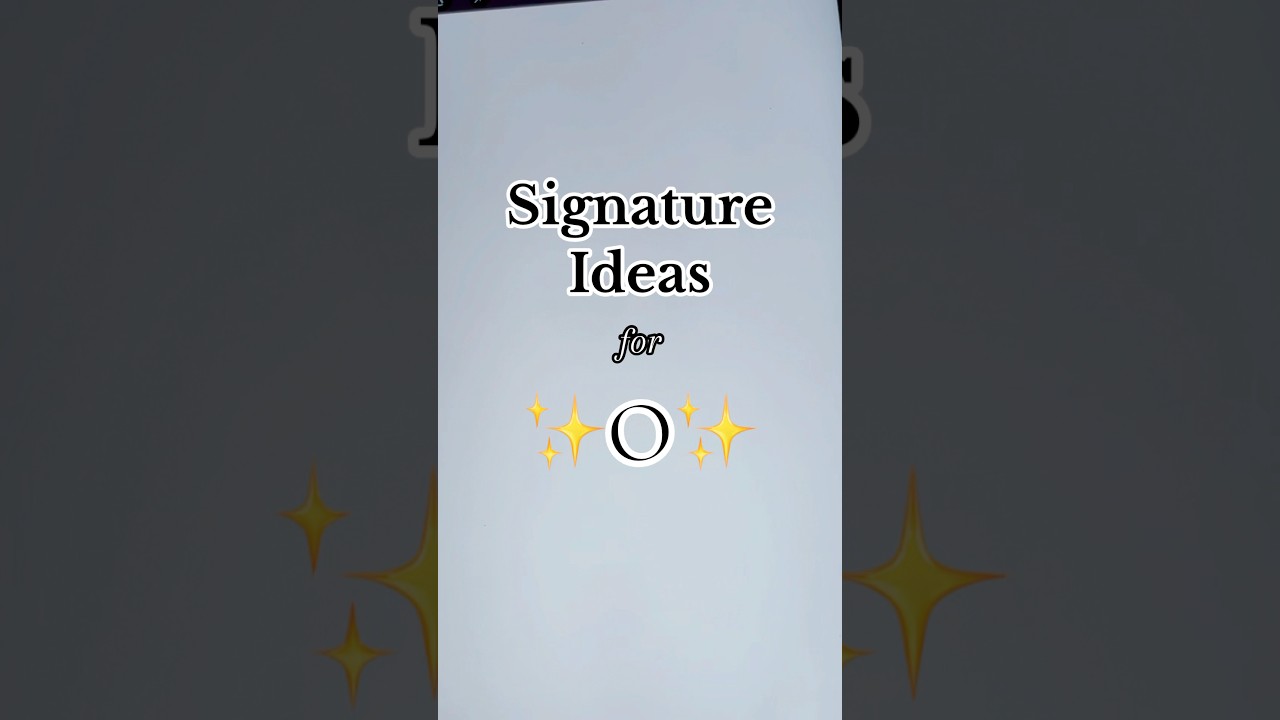 Easy &ldquo;O&rdquo; Signature Style Ideas #foryou #name #O #signature #easy