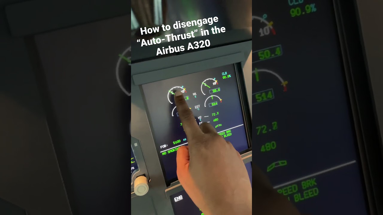 Учебное пособие для пилотов. Как отключить автомат тяги в самолете Airbus A320, ручное управление...
