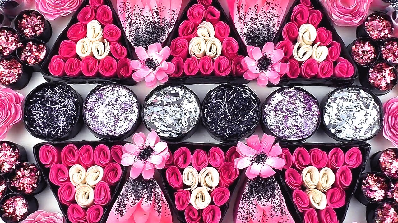 ASMR soap boxes with starch, glitter, curls. Crushing soap roses and flowers. Best asmr no talking!