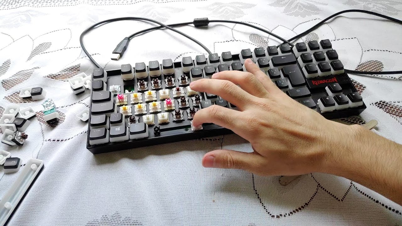Colocando os switch Gateron Yellow do aliexpress no Redragon kumara